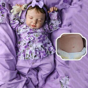 🆕20Inch Realistic Full Vinyl Body Girls Hand-rooted hair Reborn Baby Dolls